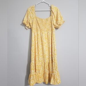 Yellow Floral Women's Dress